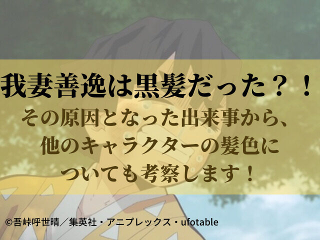 我妻善逸は黒髪だった その原因となった出来事から 他のキャラクターの髪色についても考察します 鬼滅なび