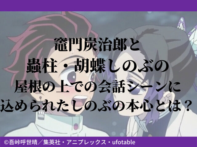 炭治郎と胡蝶しのぶの屋根の上での会話シーンに込められたしのぶの本音 本心とは 鬼滅なび